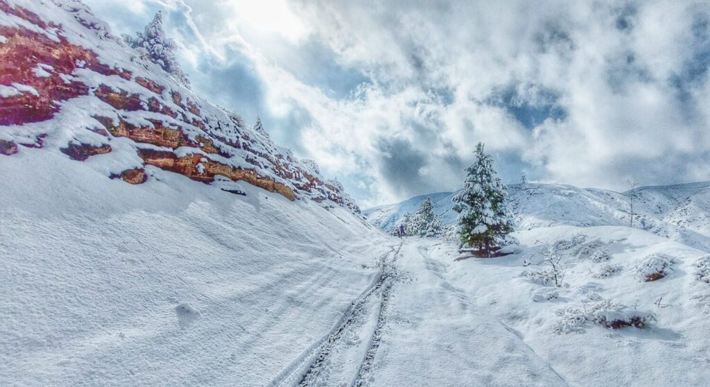 برف در ارتفاعات وردیج، شمال غربی تهران